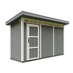 Produktbild: Gartenhaus Premium Qualität 4,3m² - L161xW411cm- All-Inclusive-Set mit Boden, Bitumen-Dachziegeln, Farbset- Hochwertiger Geräteschuppen aus Holzwerkstoffplatten LP Smartside - M902 Cavern Steel