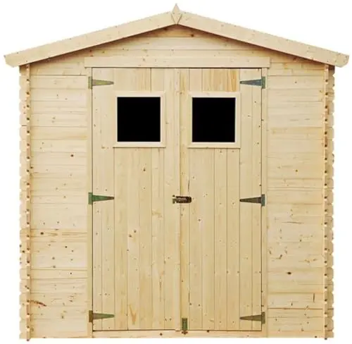 Produktbild: Holzhaus Gartenhaus TIMBELA M369 - Gartenschuppen Holz B236xL226xH218 cm/ 4.33 m2 Lagerschuppen für Garten - Fahrrad Schuppen - Wasserfestes Dach