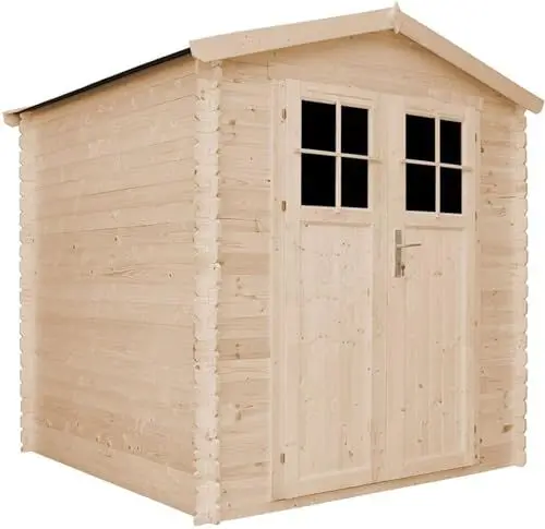 Produktbild: Gartenhaus Holz - Geräteschuppen Holz - Gerätehaus Hochwertige abschließbare Tür B216xL206xH218 cm/ 3.53 m2 - Fahrrad Schuppen - Gartenhäuser & aufbewahrung Wasserfestes Dach TIMBELA M343F