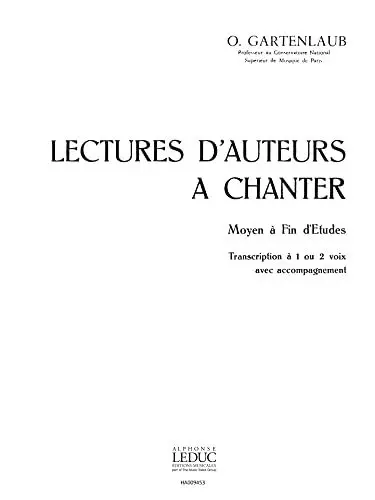 Produktbild: GARTENLAUB LECTURES D'AUTEURS A CHANTER MOYEN 1 OR 2 VOICES BOOK