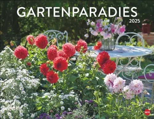 Produktbild: Gartenparadies Posterkalender 2025: Wandkalender mit 12 romantischen Garten-Fotos. Dekorativer Bildkalender für Gartenliebhaber. 44 x 34 cm. Querformat.