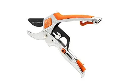 Produktbild: Gartenpaul Ratsche 2.0, Hybrid Ratschen Gartenschere, Schnittleistung 2,5 cm, 40% Kraftersparniss bei harten Gehölzen, starke beidseitige Amboss Klinge, Schärfer aus Hartmetall im Griffstück