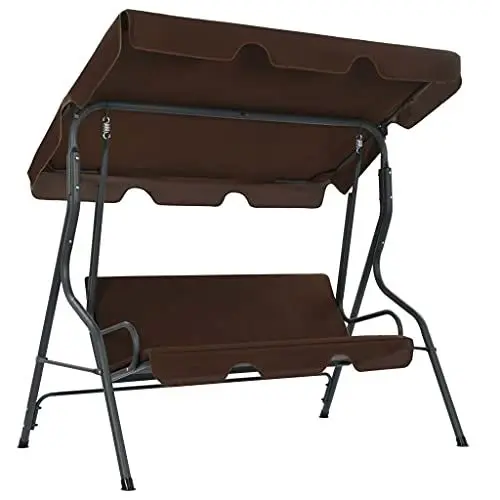Produktbild: Gartenschaukel, 170 X 110 X 153 cm Metall-Gartenschaukel, 3-Sitzer Wippe, Tragkraft 250 Kg, Für Gärten, Terrassen (Kaffee)