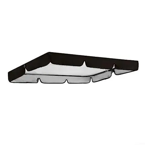 Produktbild: Gartenschaukelstuhl-Überdachung, Ersatzüberdachung für Schaukel Pew 2 oder 3 Sitzer Gartenschaukelstuhl Abdeckung für Terrasse, Garten, Schwarz
