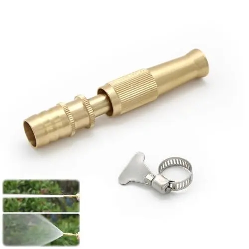 Produktbild: Gartenschlauch Düse, MYLERCT Garten WasserdüSen, Messing Gartenschlauch Aufsatz, Einstellbar Schlauch Brausekopf Garten, für RasenbewäSserung, Autowaschen, Haustierduschen