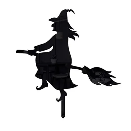 Produktbild: PRETYZOOM Gartenstecker Acryl Gartendeko Rost Stecker Gartenschild Hexen Garten Pfahl Gartenfigur Dekostecker für Halloween Garten Rasen Hof Terrasse Gruselige Dekoration Schwarz