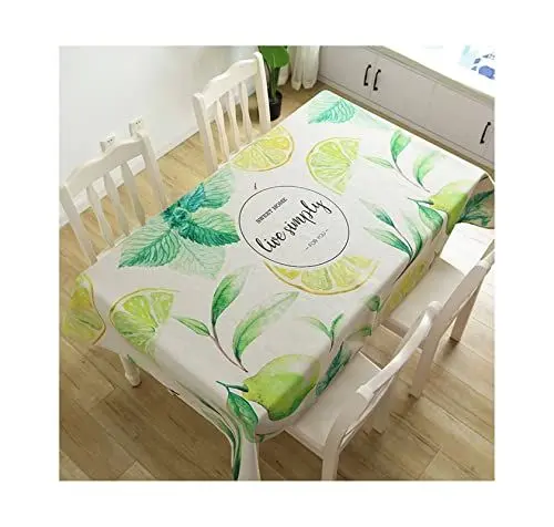 Produktbild: EHOMERY Gartentischdecke Waschbar Table Cloth Weights Früchte Und Blätter Tischdecken Gastronomie Tische Decken Grün Tischschutz Dekoration 100X140Cm
