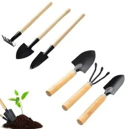 Produktbild: Gartenwerkzeug Set, 6-teiliges Gartengeräte Set Mini Gartengeräte Gartenschaufel Klein, Holzgriff Handheld Garten Schaufeln Garten Handwerkzeuge für Bonsai Werkzeug Pflanze Topfblumen