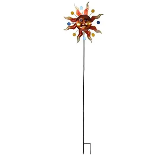 Produktbild: Garten-Windspiel, Outdoor-Sonnenwindmühle aus Metall, Dekoratives Eisen, Windskulptur-Spinner für Hof, Terrasse, Rasen, Gartendekoration mit Erdspieß