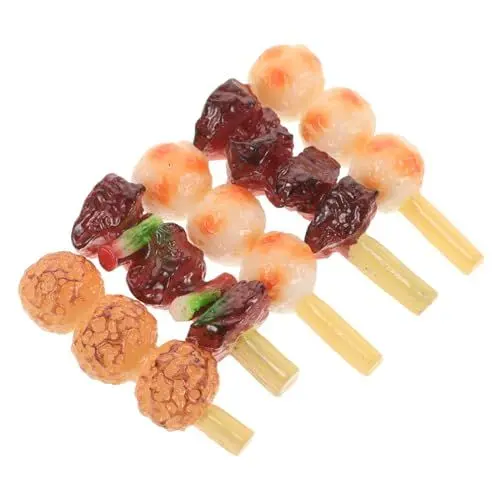 Produktbild: GARVALON 10 Stück Simulation Grillspieße Spielzeug Grill Lebensmittel Grill Kochen Küche Spielzeug Mini Grill Spielzeug Grill Grillen Spielzeug Rollenspiel Lebensmittel Spielzeug