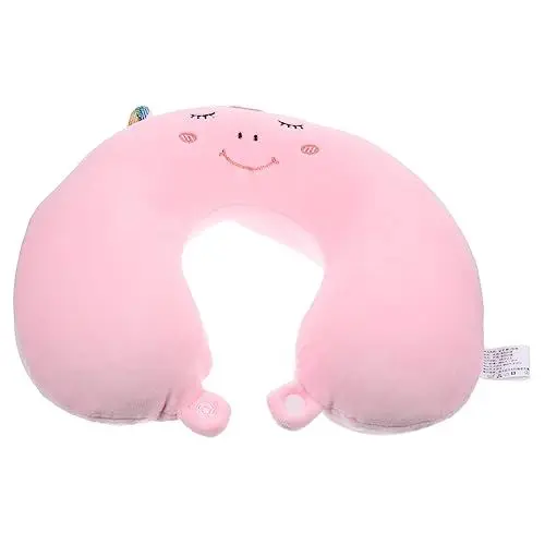 Produktbild: GARVALON 1Stk Cartoon U-förmiges Nackenkissen U-förmiges Kissen der Karikatur Flugzeugkissen Reisekissen nackenstützkissen Animal-Design Plüschkissen für Kinder U-förmiges Tierkissen Rosa