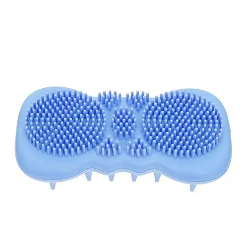 Produktbild: GARVALON Silikon-badebürste Doppelseitig Schrubberbürste Körperbürste Shampoo-bürste Für Bad Reinigung