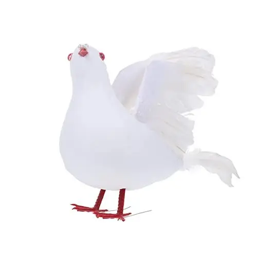 Produktbild: GARVALON 1stk Simulierte Friedenstaube Taube Skulptur Taubenschmuck Hochzeit Taube Gefälschtes Vogeldekor Gefälschte Schaumtauben Rasenornament Weihnachtsvogelschmuck Mini Weiß Feder