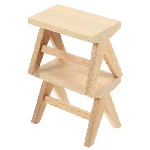 Produktbild: GARVALON 2 Stück Miniatur Hocker Für Puppenhaus Puppenhaus Zubehör Mini Holzmöbel Puppenhaus Minihocker Puppenhaus Möbel Puppenhaus Garten Miniatur