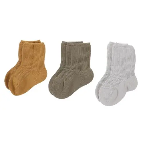 Produktbild: GARVALON 3 Paar Unisex Babysocken Kleinkindsocken Jungen und Mädchensocken Warme Neugeborenensocken Weiche Nicht- -socken Größe S