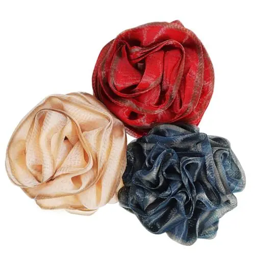 Produktbild: GARVALON Luffaschwämme für Die Dusche 3er-set Badebälle Rosen-design Schrubber Körperluffa für Männer und Frauen