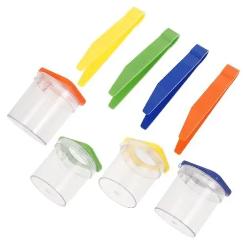 Produktbild: GARVALON 4Er Box Outdoor Abenteuer Werkzeuge Erkundung Lernlupe Glas Wissenschaftsexperiment Lupenglas Kinder Studenten Lupenbehälter Insektenbehälter Insektentöpfe