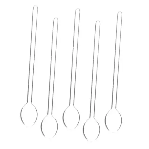 Produktbild: GARVALON 5st Hochtemperatur-glaslöffel Kaffeerührlöffel Kaffeelöffel Rührstäbchen Trinken -shaker-löffel Kaffee Rührstäbchen Klare Teelöffel Rührstab Trinken Partylöffel Transparent