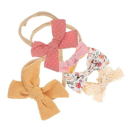 Produktbild: GARVALON 5stücke Teiliges Mädchen Haarband Mit Süßen Schleifen Elastisch Und Sanft Zur Empfindlichen Haut Für Neugeborene Und Kleinkinder Für Jeden Anlass Kinderaccessoire