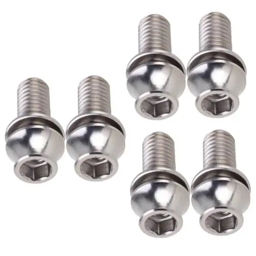 Produktbild: GARVALON 6 Stk Griff Riser Schraube Schaftkappenschrauben Titanschrauben Schraube mtb flaschenhalter fahradzubehör fahrad zubehör Schraube aus Titanlegierung Fahrradschraube Silver