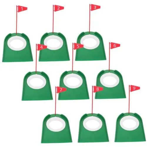 Produktbild: GARVALON 9st Golfputter Golf-Putter Übungstasse Reglementierter Golf Cup Golf-Putting-Hilfe Golflochbecher Golf-Putting-Cup-Training Lochbecher Setzen Übungsloch Lochbecher Üben Abs Rot
