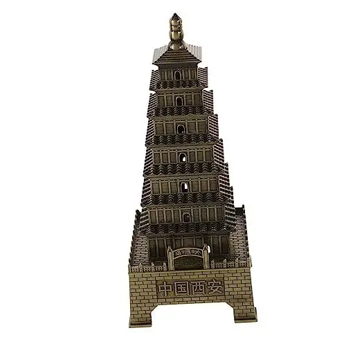 Produktbild: GARVALON Turmornament Aus Legierung Heim Und Schreibtischdekoration Retro-pagodenfigur Metallgebäudemodell Tischschmuck Einzigartiges Pagoden