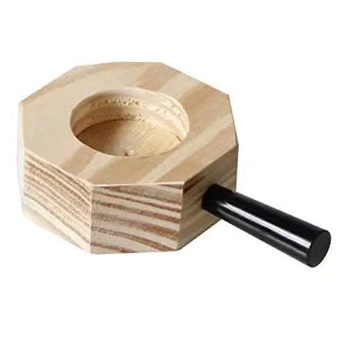 Produktbild: GARVALON Kerzenhalter Mit Acht Seitengriffen Heimdekoration Bauernkerzenhalter Kerzenhalter Vorhanden Rustikaler Kerzenhalter Tischdekoration Für Die Hochzeit Hochzeitskerzenständer Holz