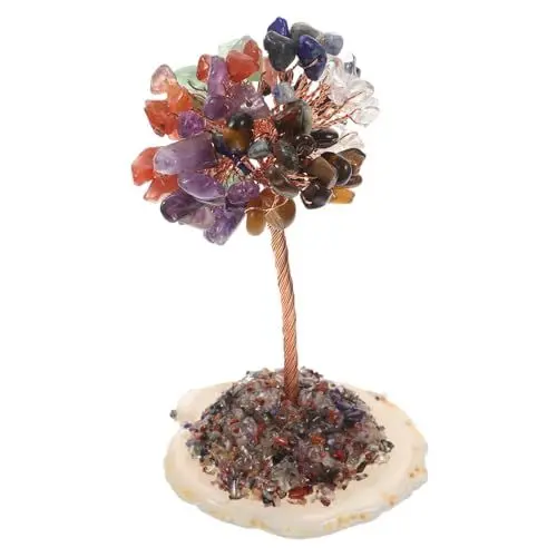 Produktbild: GARVALON Kristallgeldbaum Geldbaum-Bonsai künstlicher Baum Chinesischer Münzbaum Baum Figur Heimdekorationen bürodeko büro Dekoration Tischdekoration aus Baum Chakra-Kristallbaum Metall