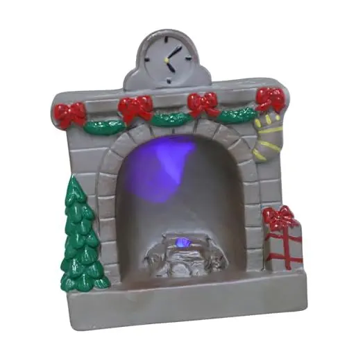 Produktbild: GARVALON Mikrolandschaft Weihnachtskamin Weihnachtsbaum Heimdekoration Räucherstäbchenhalter Weihnachts Räuchergefäß Weihnachtsraumdekoration Blockhütte Räuchergefäß Räuchergefäß