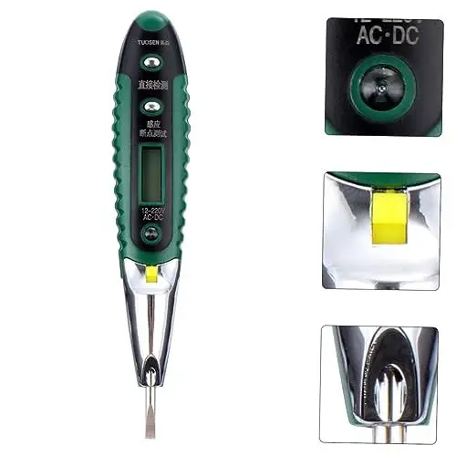 Produktbild: GARVALON Teststift led car display led screen display voltmeter qridor digitaler spannungsprüfstift elektrischer Prüflichtstift Spannungsprüfer Messgerät Spannungsdetektor Plastik Green