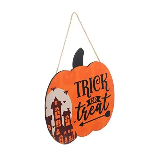 Produktbild: GARVALON Wanddekoration Kränze Für Haustür Heimdekoration Hausdekoration Für Zuhause Schilder „Süßes Oder Saures“ Hängeschild Haustürdekorationen Fröhliches Halloween Türschild