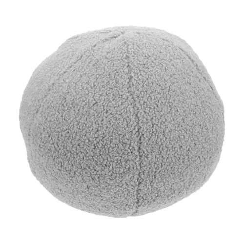 Produktbild: GARVALON Yogakissen Vielseitiges Kissen Plüschballkissen Kugelkissen Sofakissen Yoga-Kissen Weiches Plüschkissen Rundes Kissen Pelziges Kissen Plüschdekor Pp Baumwolle Grey