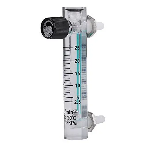 Produktbild: Gasdurchflussmesser, Sauerstoff-Luftstrom Mete LZQ-5 Durchflussmesser 2.5-25LPM Durchflussmesser mit Regelventil 12V Kugelschwimmerschalter für Sauerstoff/Luft/Gas