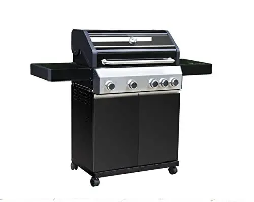 Produktbild: Gasgrill 4 Brenner mit Seitenbrenner 1 Infrarotbrenner Monthey IV S Schwarz