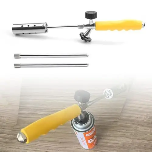 Produktbild: Gaskartuschen Unkrautbrenner, LERANXIN Verstellbare Länge Flammenwerfer, Winddichtes Design Gasbrenner Unkraut aus Edelstahl für Gasflasche Unkrautjäten, Schneeschmelze, Grillen und Lagerfeuer