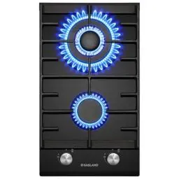 Produktbild: GASLAND GH2302BG1FC Glas Gaskochfeld 2 Flammig, Butan Gas Kochfeld mit Wok Brenner, Gas Einbau Gaskochfeld, 30 cm Schwarz Glasherd, Gas Kocher 5200 Watt, LPG/Erdgas