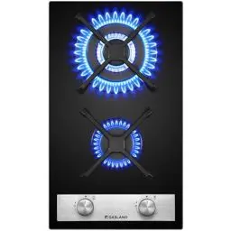 Produktbild: GASLAND GH30BF Glas Gaskochfeld Einbau Glas Kochfeld 2 Flammig, 30 cm Gas Einbau Autark Gaskochfeld, 5200 W Butan-Gasherd, Butan Gas Kochfeld mit Wok Brenner, LPG/Erdgas
