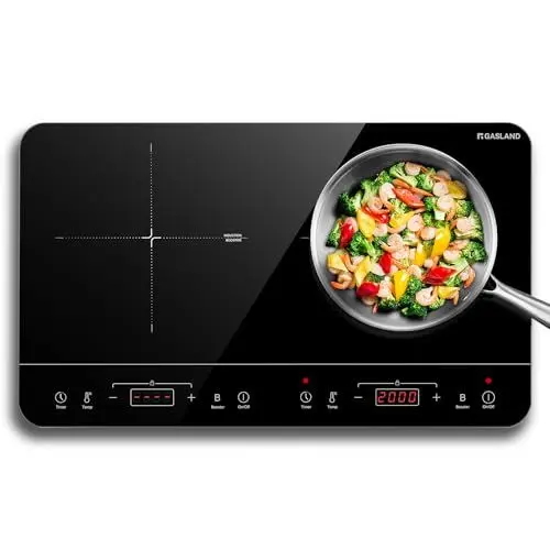 Produktbild: GASLAND IH60BT Doppel Induktionskochplatte, 3500W Mobil Induktionskochfeld 2 Platten mit Sensor-Touch, 10 Temperaturstufen, 10 Leistungsstufen, Timer-Funktion, Sicherheitssperre, Energiesparend