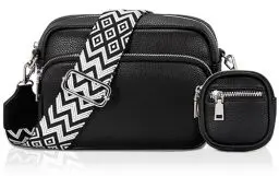 Produktbild: GASSDA Crossbody Bag Damen Kleine Umhängetasche Damen Breiter Gurt PU Leder Handtasche mit Abnehmbarem Schultergurt