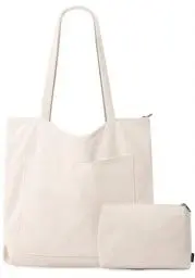 Produktbild: GASSDA Tote Bag Damen Cord Shopper Tasche Damen Groß Umhängetasche Handtasche Damen mit Kosmetiktaschen für Einkaufen Arbeiten Reisen und Schule