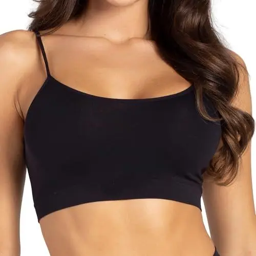 Produktbild: Gatta Sport Basic Top, Sport-BH mit dünnen Trägern, schön, weich, bequem, Fitness, Keine Seitennähte, körpernah (Schwarz, L)