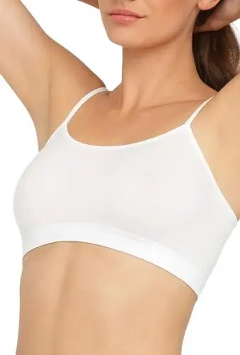Produktbild: Gatta Sport Basic Top, Sport-BH mit dünnen Trägern, schön, weich, bequem, Fitness, Keine Seitennähte, körpernah (Weiß, XL)