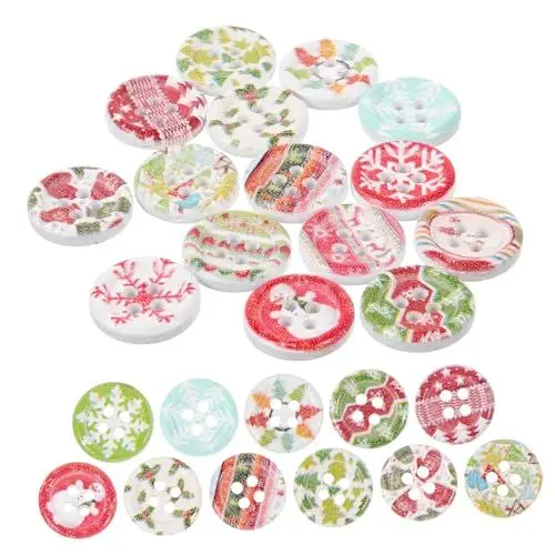 Produktbild: Gatuida 100St Xmas Tree weihnachtsbaumm taschenschirm Dekorative Knöpfe Geschäftskleidung dekorieren Blazerknöpfe Weihnachtsknöpfe Pin-Button-Hersteller Mantelknopf Knöpfe nähen Holz