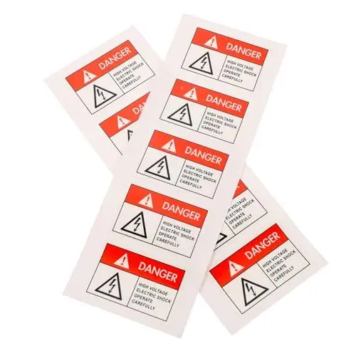 Produktbild: Gatuida 10pcs Label Aufkleber Warnung Aufkleber Adhesive Vinyl Aufkleber Rot Zeichen