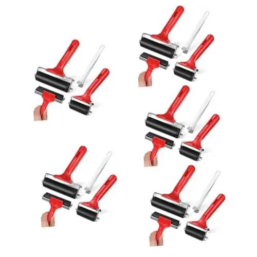 Produktbild: Gatuida 10 Stk Gummiwalzenbürste und Stempeln Farbwalze zum Drucken Brayer-Walzen für die Druckindustrie Mattenpinzette werkzeug-set bastelzeug Handwerk Brayer Roller Stanzwerkzeuge Metall
