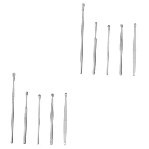 Produktbild: Gatuida 10 Stk ohrschmalzentferner ear care ohrenreinigungs ohrputzer ear cleaning earclean Ohrstöpsel aus Kohlenstoffstahl Ohrenschmalz Ohrschaufel Feder Beauty-Tools Kürette