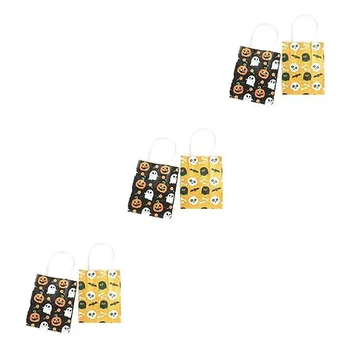 Produktbild: Gatuida 12 Stk Trick or Treat Bonbons Aus Papier Geschenktüte Aus Papier Schwarze Lunchtasche Süßigkeitenbehälter Partytüten Für Kinder Schwarze Tragetasche Papiertüte Packsack Mini