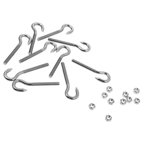 Produktbild: Gatuida 1 Satz 10St Schafs augen ring haken Ösenschrauben schwere Schraubbolzen edelstahlhaken bags o'bag selbstschneidende schwere Schraubhaken deckenhaken anschließen