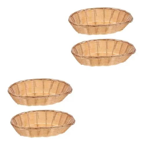 Produktbild: Gatuida 2stücke Brotkorb Körbchen Für Desserts Kleiner Korb Plastikkörbe Zur Aufbewahrung Winziger Korb Gartenkörbe Zum Gemüsesammeln Geflochtener Beerenkörbe Geflochtener