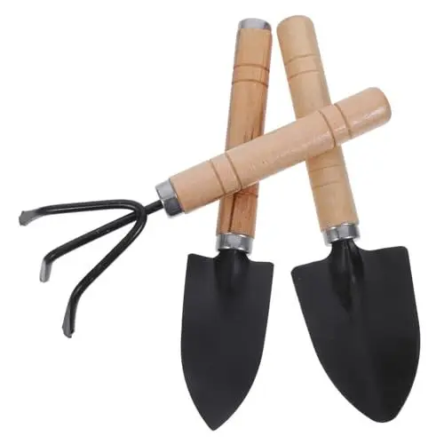 Produktbild: Gatuida 1 Satz Gartenwerkzeug-Set Kleines Gartengerät Gartenschaufel Hochleistungs-gartenbausatz Handkelle Grubber Handrechen Gartenwerkzeugsatz Gartenhandwerkzeuge Gartengeräte Black Holz